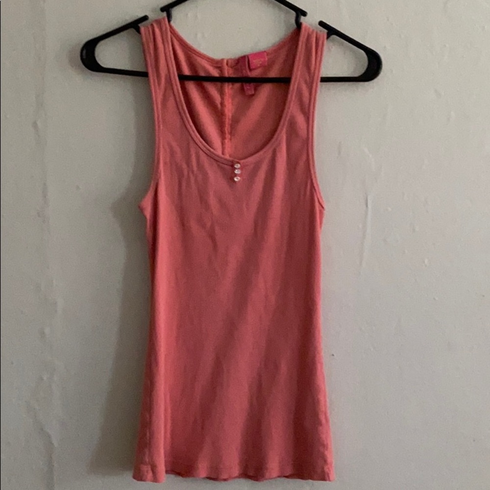 Charlotte Pink tank top with rhinestone accents
